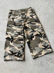 ROMWE MEN Street Life 男士夏季休闲时尚街头迷彩印花侧袋宽松牛仔短裤 - 彩色 - 查看 7