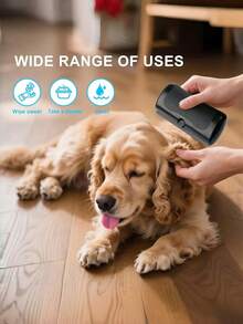 Pet Grooming Brush For Short Hair Dogs & Cats, Professional Deshedding Tool For Shedding Control, Effective Fur Removal Brush For Smooth Coat Pets, Dog Cat Hair Brush With Gentle Bristles - Black - View 6