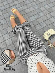 GalTyme Quần legging lửng 7/8 kẻ caro dáng ôm dành cho nữ cỡ lớn, đa năng, thích hợp mặc hàng ngày. - Nhiều màu - Xem 1