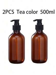 Botella con bomba de presión de 300ml/500ml, recipiente de plástico transparente reutilizable, utilizado para champú, loción y viajes - Multicolor - Ver 12