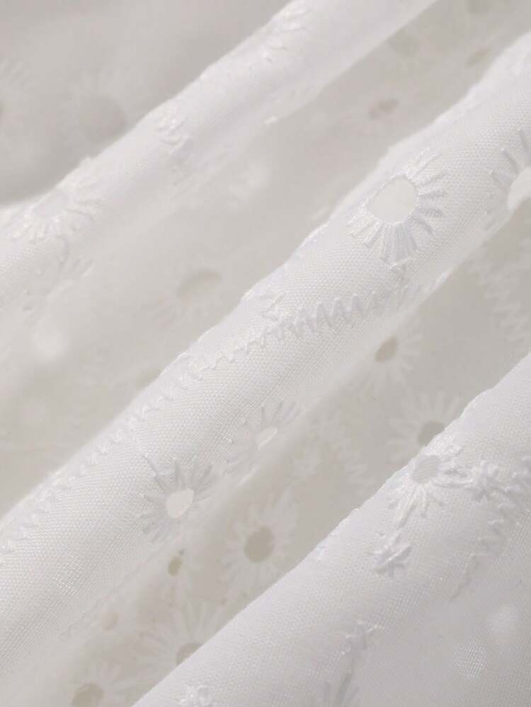 Casual Vacation Style Loose White Lace Dress, Spring & Summer