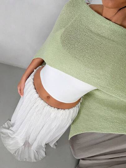 SHEIN Glamour Áo len choàng đi biển thanh lịch dành cho nữ, mùa xuân/hè.