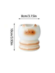1PC Ceramic Cute Siamese Cat Electric Toothbrush Holder Stand Organizer For Couple Toothpaste Placement Bathroom Countertop Home Decor Bathroom Storage Gift Fall Decor Back To School Bathroom Accessories Cat Lover Gift - Multicolor - View 12