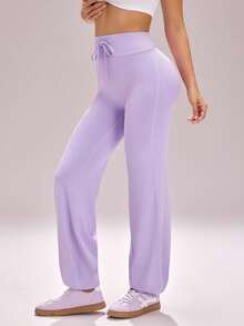 Dewbera 女士紫色高腰运动裤 - 紫色 - 查看 3