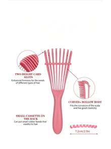 Sikat Rambut Bernapas dengan Sisir Bergaris 8 Gigi untuk Mengurai Rambut Keriting, Sisir Salon Anti Statis untuk Semua Jenis Rambut, Alat Penata Rambut, Aksesori untuk Wanita, Perjalanan, Rumah, Salon, Tukang Cukur - Berwarna merah muda - View 4