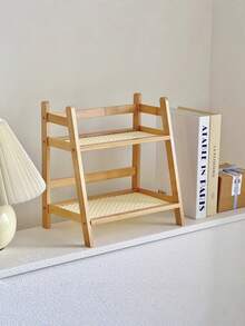 1 Estantería de almacenamiento de escritorio para la cocina, estantería para especias, estantería de almacenamiento de escritorio de doble capa, adecuada para oficina, cocina, organización de tazas, Navidad, invierno, cocina - Multicolor - Ver 8