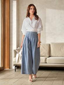 Selenza 女士时尚百搭字母刺绣宽松牛仔裤 - 彩色 - 查看 6