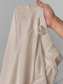 SHEIN PETITE Comfortable And Casual Plain Knitted Low-Rise Wide-Leg Women's Sweatpants - Camel - View 9