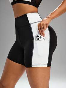 Innovista Women's Summer Contrast Color Mesh Splice Racerback Tank Top And Shorts Sports Suit Black White Set Women 2PCS Sports Bra + Biker Shorts, Removable Pads, Mesh Paneling With Open-Back Mesh, High-Waist Compression Butt Lift, Squat-Proof Fabric For Gym Yoga Pilates. ES/MX Conjunto Deportivo, BR Conjunto Fitness. Gymtok Clean Fit - Black and White - View 7