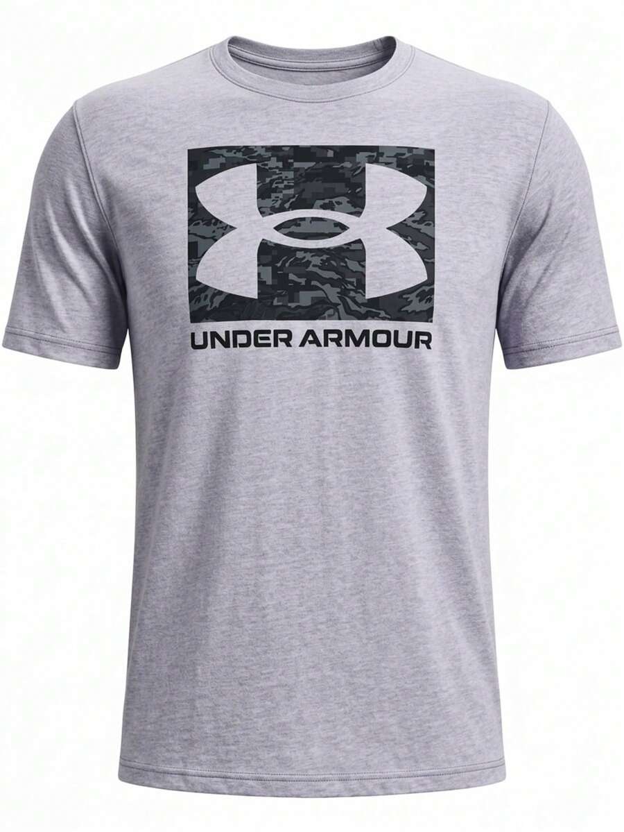 Under Armour SPORTSTYLE Men's Sports Tees & Tanks Classic Fit Quick-Dry Skin-Friendly Travel Daily Weekend Grey 1361673-069 - Titanium / Black - View 1