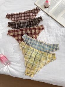 PetitDoll Bộ 5 chiếc quần lót bikini nữ thoải mái, viền hoa. - Nhiều màu - Xem 2