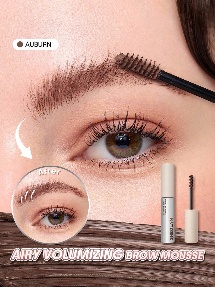 Airy Tinted Volumizing Brow Mousse-Auburn Brow Pomade Brand Beauty Makeup Face Paint Cosmetic For Women Girls Perfect For Spring Summer Ideal For Y2K Fancy Fashion Suitable For Birthday Mother'S Day Gift Rave Party Ready Best Color - Auburn - View 1