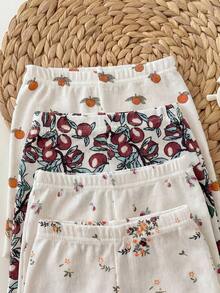 8pcs/Set Baby Girl Casual Solid Color Knit Camisole Top And Shorts Set - Multicolor - View 11