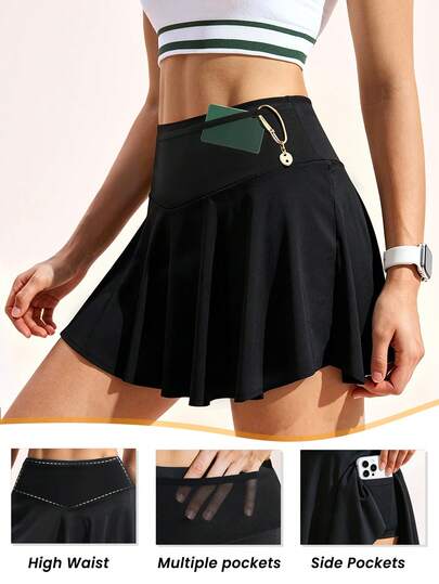 Exploreva Women's Casual Sports Solid Color Outdoor Skorts