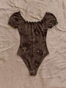 Soleia Bộ áo liền quần in hoa trễ vai, xếp ly, thắt nơ phía trước, kiểu vintage, thích hợp cho đi biển, dã ngoại, tiệc cưới, phong cách boho, lãng mạn, thanh lịch, sang trọng, lễ hội âm nhạc. - Nhiều màu - Xem 2