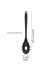 7 piezas Juego de cocina de silicona para el hogar: Espátula, Cucharón, Espátula ranurada, Espátula para freír, Cuchara para pasta, Espátula para ensalada, Espátula para miel, Negro - Negro - Ver 4