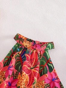 SHEIN Baby Girl Cute Floral Print Romper For Summer - Multicolor - View 4