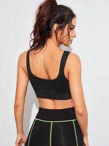 Easithlete Easithlete Light Support Straps Skinny Sports Push Up Bra - Black - View 2