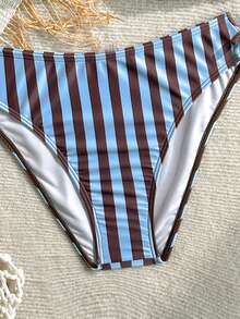 SHEIN Bộ đồ bơi tankini hở lưng kẻ sọc dành cho thiếu nữ, đồ bơi hai mảnh thời trang, họa tiết ngẫu nhiên, thích hợp cho kỳ nghỉ hè ở bãi biển. - Nhiều màu - Xem 7