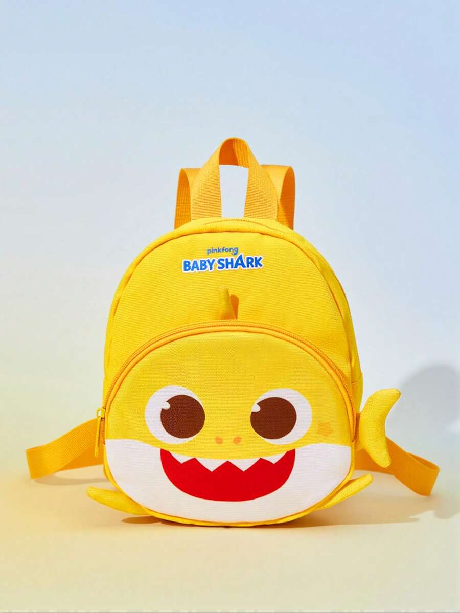 BABY SHARK X SHEIN 1. Ba lô mini hình hoạt hình dễ thương, dây đeo vai có thể điều chỉnh độ dài, thích hợp cho các chuyến đi chơi, đi làm, v.v., hình cá mập con, cá mập dễ thương, đại dương. - Màu vàng - Xem 1