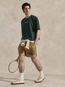 Courvante Herren Slogan Muster Rundhals Casual Kurzarm Grafik T-Shirt Streetwear dunkelgrünes Zitat Shirt Oversize T-Shirt, Strickstoff, für Tennis Sport, Golf, Vatertags Geschenk für Vater & Freund, Outfits für Männer - Dunkelgrün - Übersicht 8