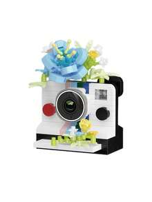 POKOJA LAND Bloques de construcción de cámara en miniatura, set creativo de cámara de flores de ladrillos, kit de modelo de cámara retro de bricolaje, adorno de escritorio para decoración del hogar y oficina, regalo ideal para cumpleaños, San Valentín, vacaciones, fiesta, favor, juguete artesanal creativo para amantes de la fotografía, juguete de construcción con temática de aventura en la naturaleza para exhibición y colección - Multicolor - Ver 7