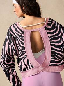 VARSIVA Mono deportivo ajustado con camiseta sin espalda de color contrastante - Rosa - Ver 11