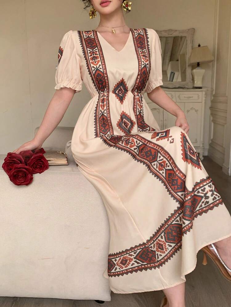 Spring & Summer Fashion Resort Floral Ruffle Sleeve Midi Dress For Women