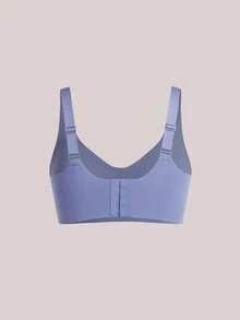 2件裝極簡舒適女款運動內衣，無鋼圈，純色，適合夏季 - 彩色 - 查看 5