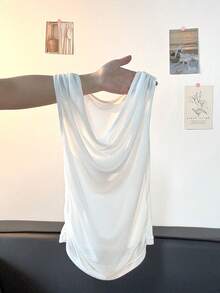 DAZY Women's Summer Semi-Sheer Fitted Scoop Neck Casual Pullover T-Shirt - White - View 12