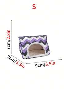 1PC Polyester Padded Warm Small Animal Nest Soft Cozy Comfortable Fluffy Pet Bed For Hamsters Sugar Gliders Squirrels Parrots Small Pets Indoor Cage Home Pet Supplies Daily Use Essentials - Multicolor - View 26