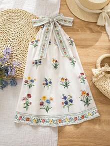 Emery Rose Kids Đầm chiffon họa tiết hoa nhí không tay cho bé gái - Nhiều màu - Xem 6
