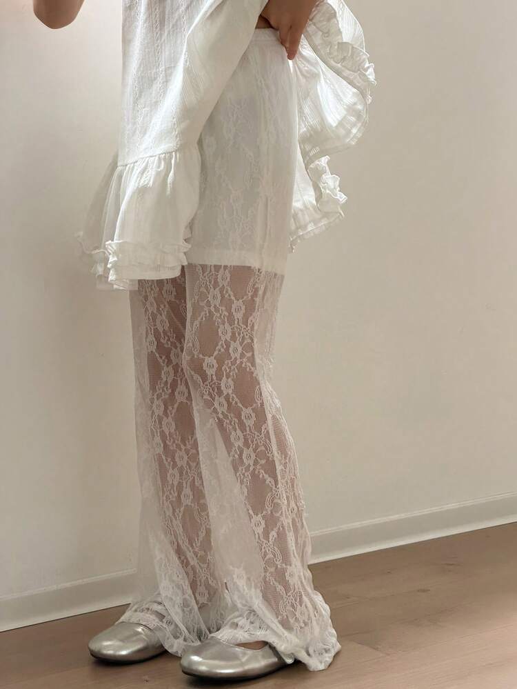 Plus Size Girls' Casual Flared Transparent Pants