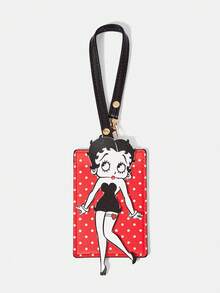 Betty Boop x SHEIN Túi đựng thẻ/thẻ có dây đeo in hình hoạt hình Betty Red chấm bi Love Babes. - Màu đỏ c - Xem 1