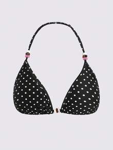 Áo bikini hai dây chấm bi thoải mái thường ngày dành cho thiếu nữ - màu đen - Xem 3