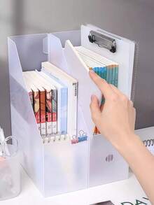 1PC Foldable Desktop File Organizer - Minimalist Document Holder For Office & Home, Space-Saving Letter Tray, Adjustable Bookend - multicolor - View 3