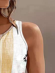 Selamara Blusa de verano para mujer con cuello en V, sin mangas y con botones, diseño elegante de solapa, ajuste delgado y casual - Blanco - Ver 3