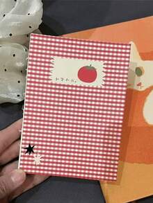 Muroi Mono 1/2 cuốn sổ tay mini kẻ caro hình quả cà chua kiểu Hàn Quốc, chất liệu cao cấp, không ghi chú. - Nhiều màu - Xem 1