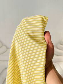 MaterniWear Đầm bầu tay ngắn kẻ sọc cài cúc, kiểu dáng thường ngày. - Màu vàng - Xem 7