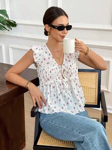 Serisse 女士休闲碎花衬衫，夏季 - 彩色 - 查看 4