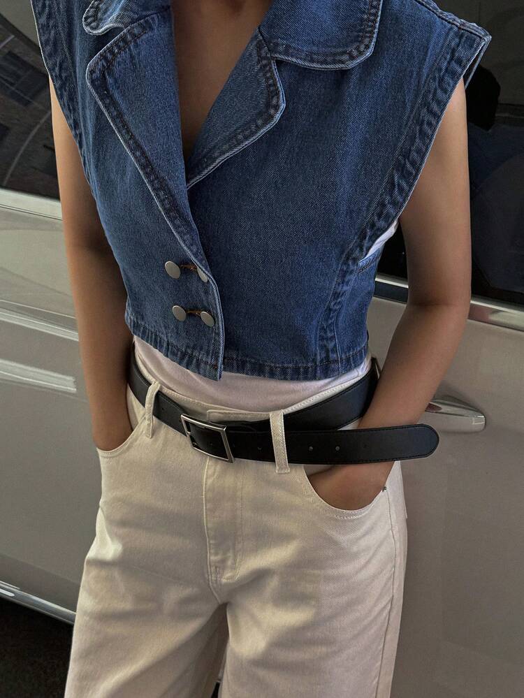 Women's Single-Breasted Casual Versatile Everyday Denim Shirt