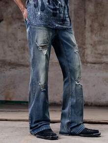 Skyrend Men's Casual Denim Jeans, Minimalist Fashion For Everyday Wear Going Out College Street Hang Out Disco - Light Wash - View 5