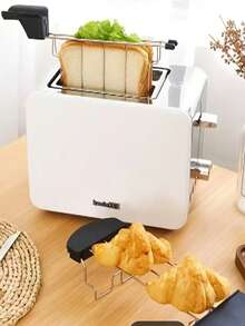 Haus Hana 1pc Stainless Steel Toaster Rack, Suitable For Toasting Bread In The Oven, A Sandwich Grill For Placing Bread, Bagels, Pastries, Croissants, Compatible With Most Toasters, Household Kitchen Accessory - Multicolor - View 5