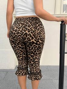 GalTyme Quần legging họa tiết da báo dáng rộng, đa năng, có bèo nhún, phù hợp cho đi làm hàng ngày, hẹn hò, tụ họp, mùa thu/đông/hè, Giáng sinh, Năm mới, Lễ Tạ ơn, tiệc tùng, đám cưới, đi biển, lễ tốt nghiệp, thời trang, thanh lịch, thường ngày, đi chơi, hẹn hò, cuộc hẹn, đi làm, lấp lánh, Ngày Valentine, sang trọng, kỳ nghỉ, thường ngày, Y2K, đi chơi, lễ tốt nghiệp và các dịp khác. - màu nâu - Xem 2