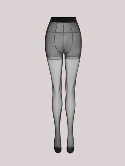 Veilyse 1件女士纯色连裤袜，舒适