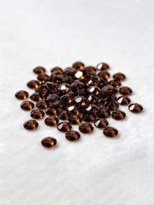 2000颗3-6毫米银色扁平摩卡深棕色树脂水钻，圆形果冻宝石，用于制作配饰、鞋子、服装、化妆品、包包和装饰品 - 摩卡深棕 - 查看 2
