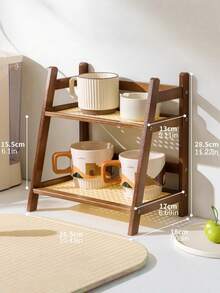 1 Estantería de almacenamiento de escritorio para la cocina, estantería para especias, estantería de almacenamiento de escritorio de doble capa, adecuada para oficina, cocina, organización de tazas, Navidad, invierno, cocina - Multicolor - Ver 15