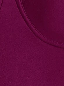 Swim Oasis Traje de baño de una pieza de color sólido + falda para mujer, conjunto de salida para primavera/verano - Burdeos - Ver 9