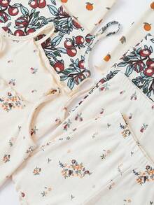8pcs/Set Baby Girl Casual Solid Color Knit Camisole Top And Shorts Set - Multicolor - View 8