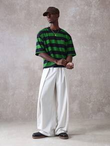 Retro Beverly Hills Athletic Club Summer Streetwear Tee Striped Oversized Graphic Rodeo Drive Collection Leisure Casual Classic Comfort - Green - View 6